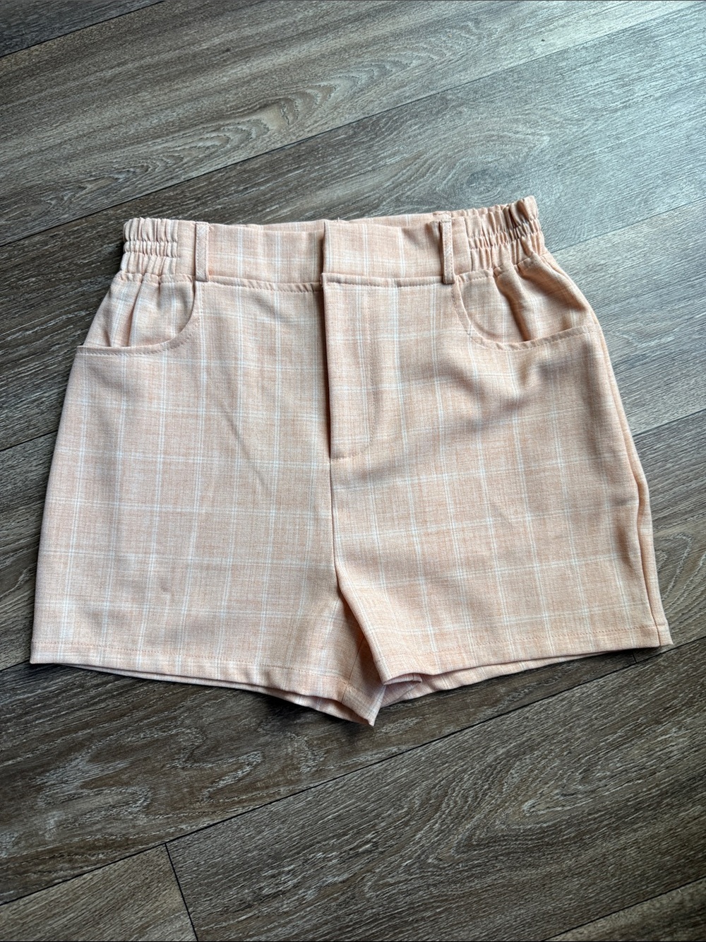Peach Plaid Women’s Shorts